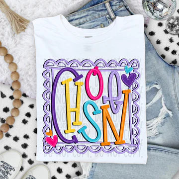 Chosen Purple Doodle Frame Comfort Colors Adult Heavyweight T-Shirt White