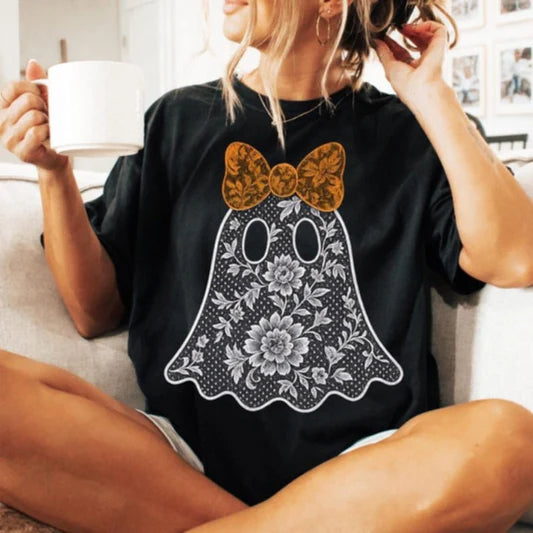 Lace Ghost Gildan Softstyle® T-Shirt Black