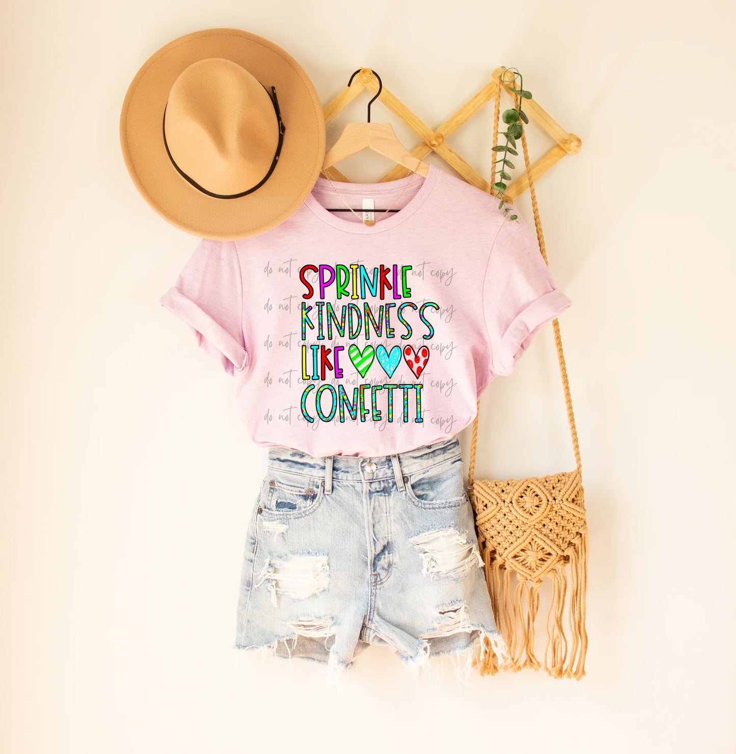 Sprinkle Kindness Bella + Canvas Unisex Jersey T-Shirt Pink