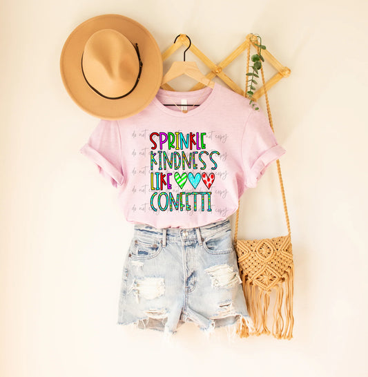 Sprinkle Kindness Bella + Canvas Unisex Jersey T-Shirt Pink