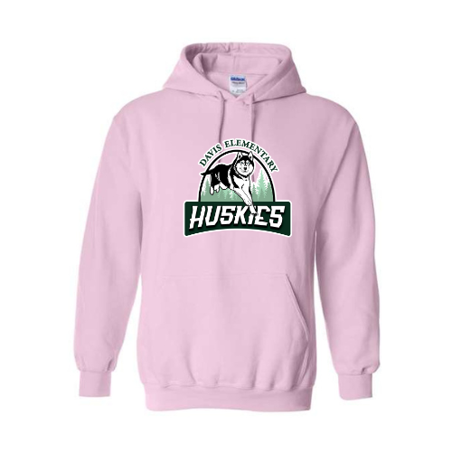 Davis Elementary Large Logo Unisex Heavy Blend™ Hooded Sweatshirt Light Pink
