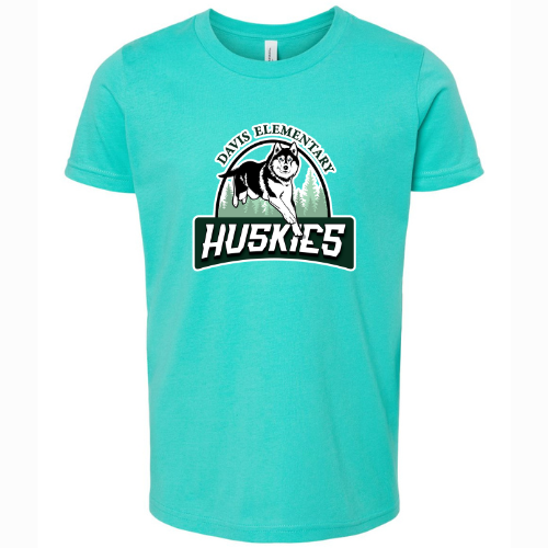 Davis Elementary Large Logo Bella + Canvas Unisex Jersey Teal