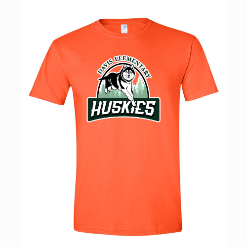 Davis Elementary Large Logo Gildan Softstyle® T-Shirt Orange