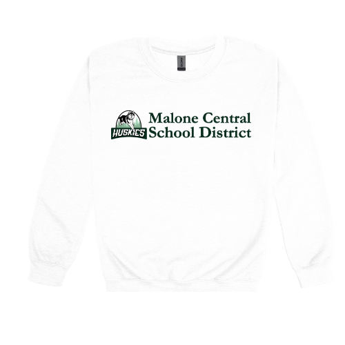 Malone CSD Horizontal Logo Gildan Heavy Blend™ 50/50 Fleece Crew White
