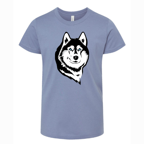 Husky Head Logo Bella + Canvas Unisex Jersey Lavendar Blue
