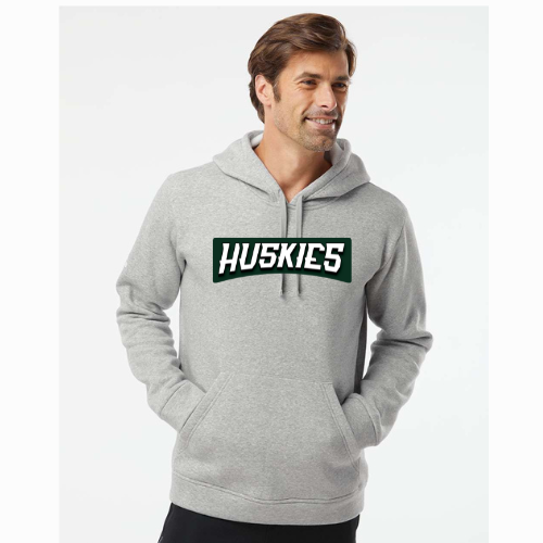 Huskies Word Logo Adidas Unisex Fleece Hooded Sweatshirt Gray