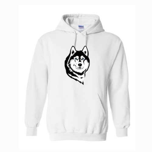 Husky Head Logo Unisex Heavy Blend™ Hooded Sweatshirt White