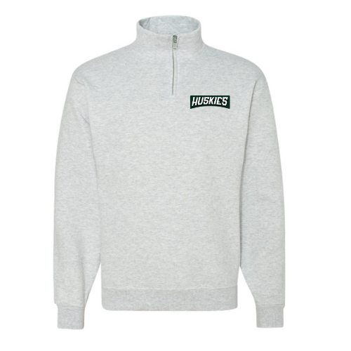 Huskies Word Logo Jerzees NuBlend ® 1/4-Zip Cadet Collar Sweatshirt Ash