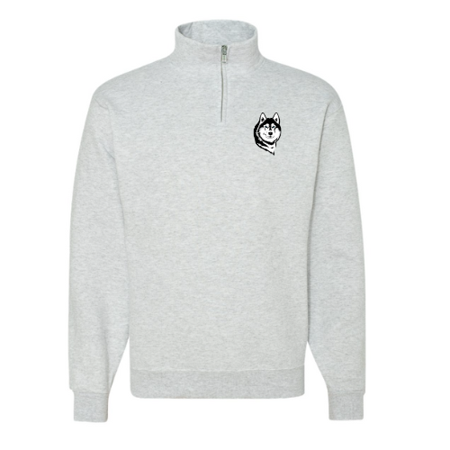 Husky Head Logo Jerzees NuBlend ® 1/4-Zip Cadet Collar Sweatshirt Ash