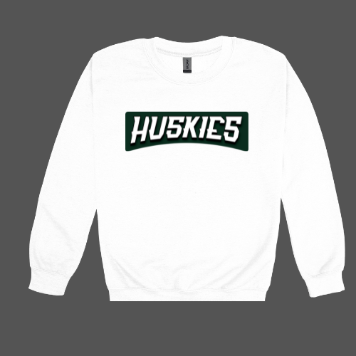Huskies Word Logo Gildan Heavy Blend™ 50/50 Fleece Crew White