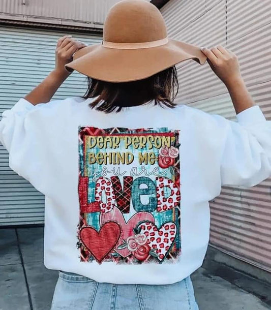 Dear Person Behind Me Bella + Canvas Unisex Jersey Long-Sleeve White