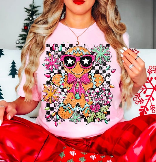 Doodle Gingerbread Gildan Softstyle® T-Shirt Pink