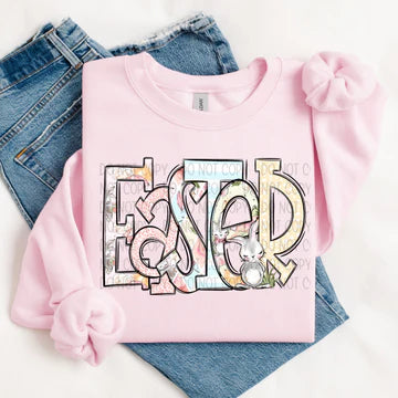 Easter Alpha Gildan Unisex Heavy Blend™ Crewneck Sweatshirt Light Pink