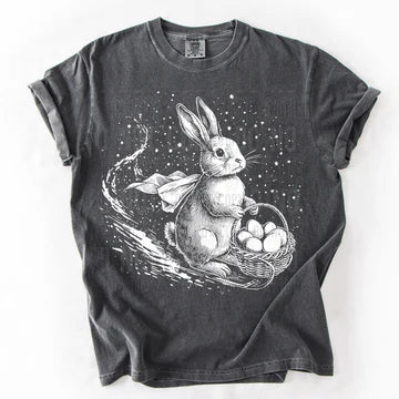 Easter Bunny Splatter Comfort Colors Adult Heavyweight T-Shirt Pepper