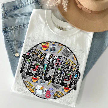 Elementary Teacher School Bus Comfort Colors Adult Heavyweight T-Shirt Ivory