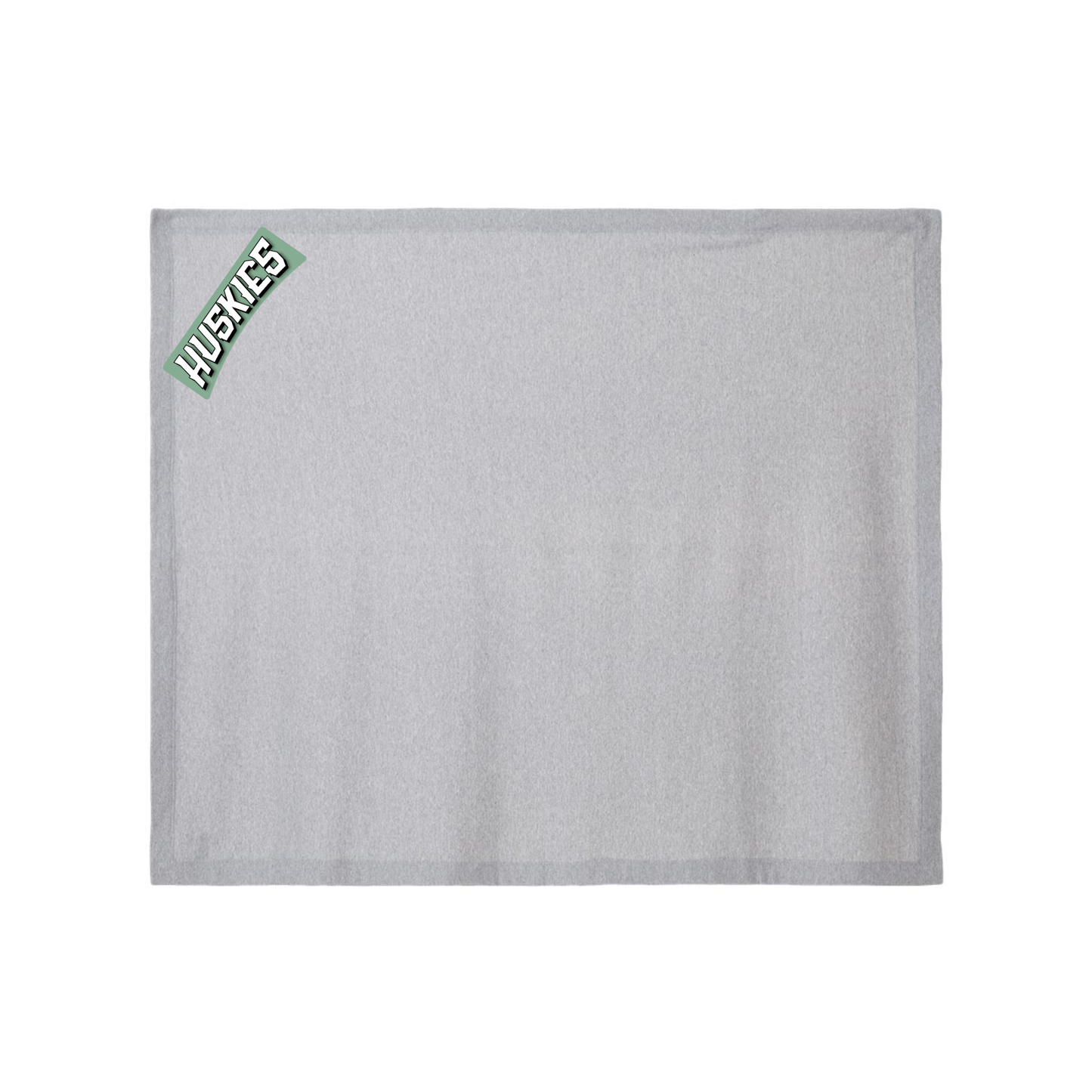 50"X60" Heavy Blend Fleece Stadium Blanket Sport Grey With Huskies Text Logo