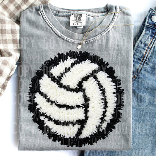 Faux Yarn Volleyball Comfort Colors Adult Heavyweight T-Shirt Grey