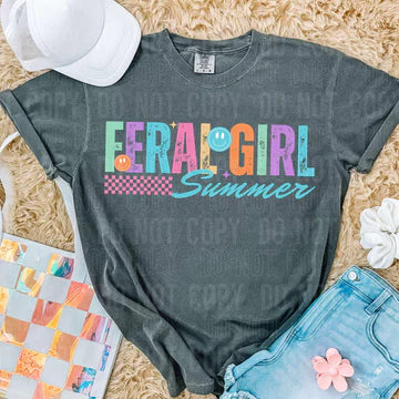 Feral Girl Summer Comfort Colors Adult Heavyweight T-Shirt Pepper