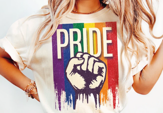 Pride Fist Comfort Colors Adult Heavyweight T-Shirt White