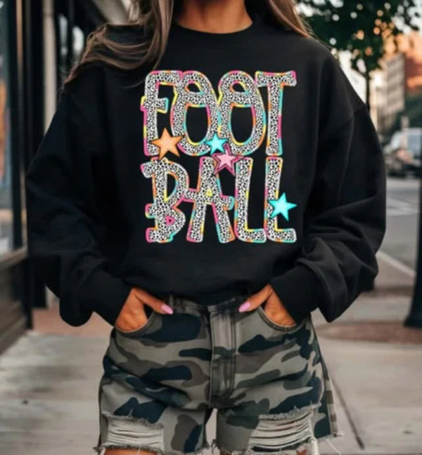 Football Rainbow Polka Dot Gildan Unisex Heavy Blend™ Crewneck Sweatshirt Black