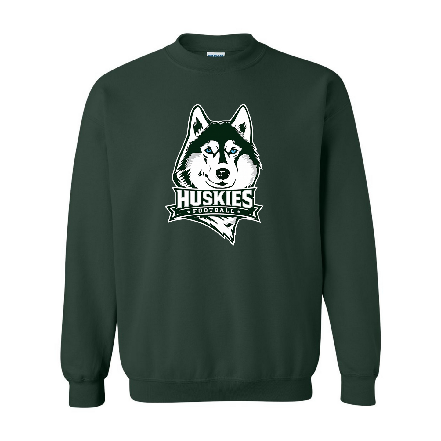 Huskies Football Gildan Heavy Blend™ 50/50 Fleece Crew Forest