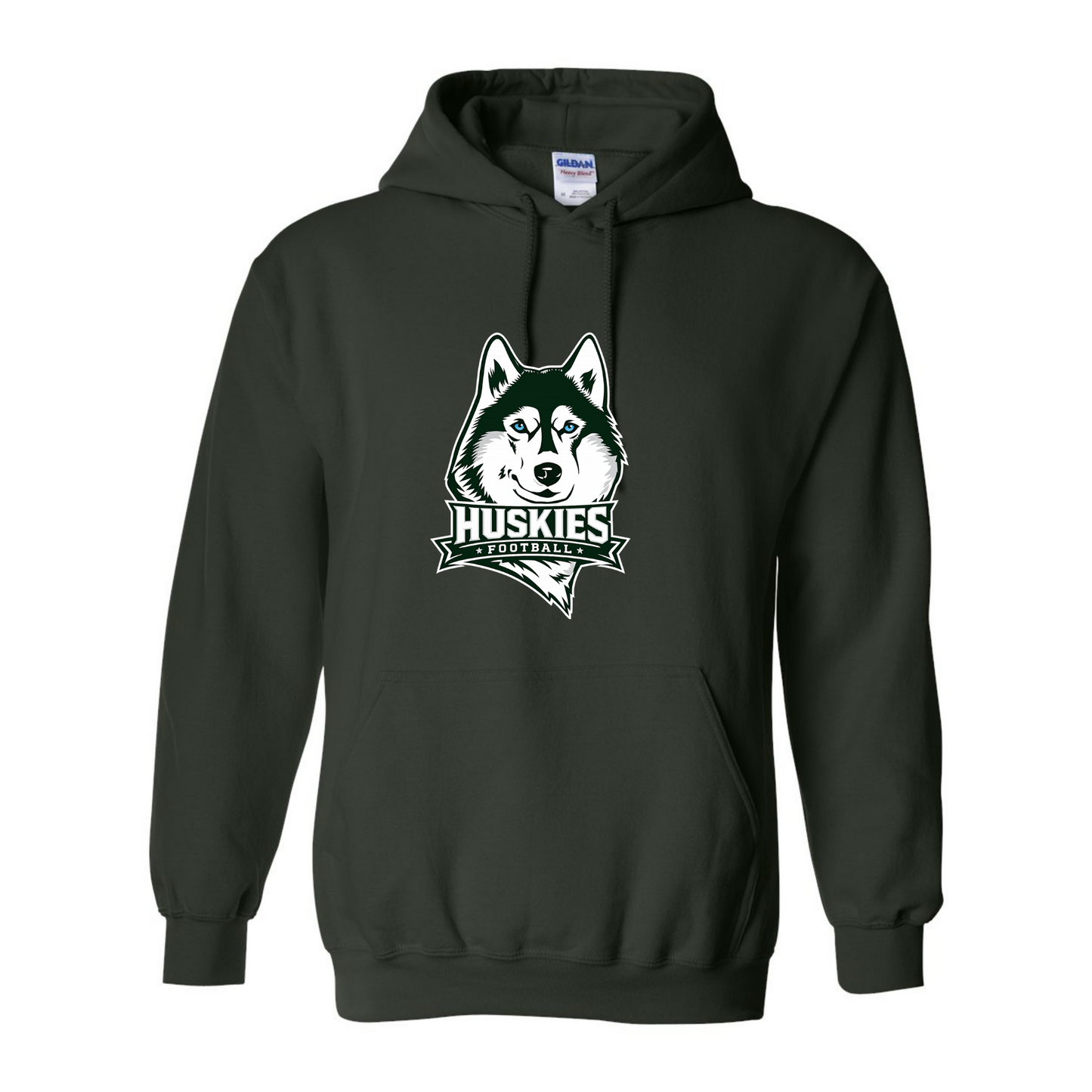 Huskie Football Gildan Unisex Heavy Blend™ Hooded Sweatshirt Sport Forest Green