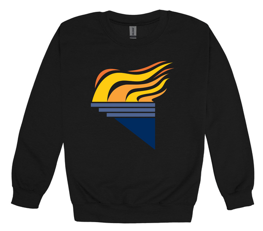 Gildan Heavy Blend Fleece Crewneck Black Large Full Color Torch