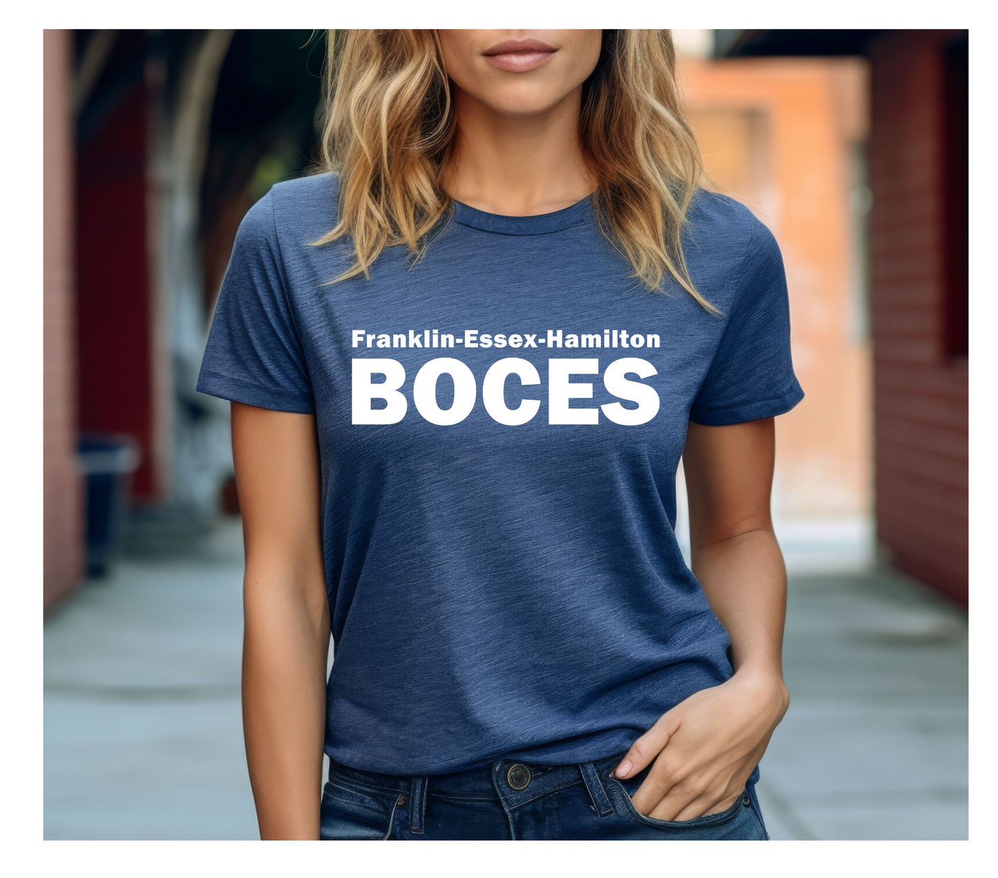 Gildan Softstyle® T-Shirt Graphite Heather Indigo FEH BOCES White