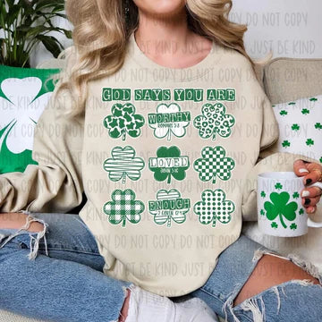 God Says You Are Shamrocks Gildan Unisex Heavy Blend™ Crewneck Sweatshirt Sand