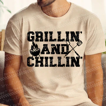 Grillin and Chillin Gildan Softstyle® T-Shirt Sand