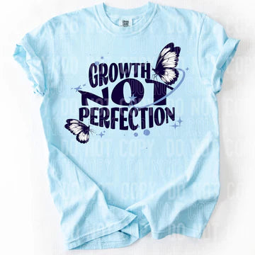 Growth Not Perfection Comfort Colors Adult Heavyweight T-Shirt Hydrangea