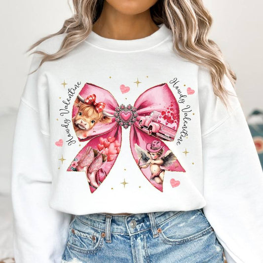 Howdy Valentine Gildan Heavy Blend™ 50/50 Fleece Crew White