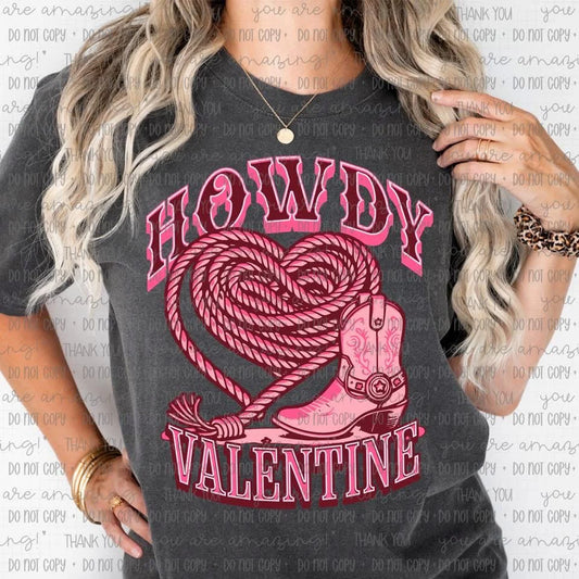 Howdy Valentine Gildan Softstyle® T-Shirt Dark Heather Grey