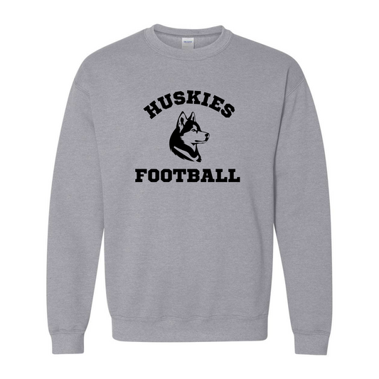 Huskies Football Black Gildan Heavy Blend™ 50/50 Fleece Crew Sport Crew