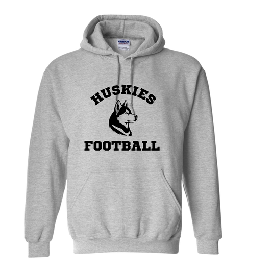 Huskie Football Black Gildan Unisex Heavy Blend™ Hooded Sweatshirt Sport Grey