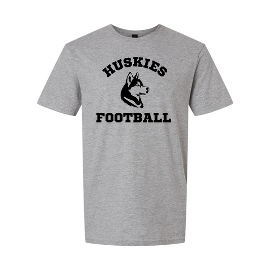 Huskies Football Black Gildan Softstyle® T-Shirt Sport Grey