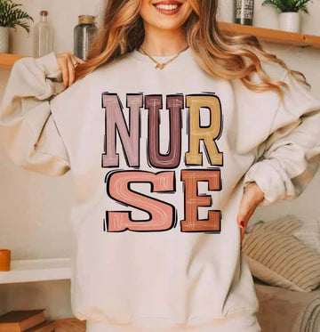 NURSE Gildan Heavy Blend™ 50/50 Fleece Crew Sand