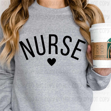 Nurse With Small Heart Gildan Heavy Blend™ 50/50 Fleece Crew Sport Grey