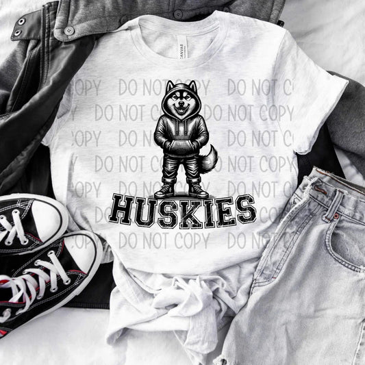 Huskies Wearing Hoodie Gildan Softstyle® T-Shirt White
