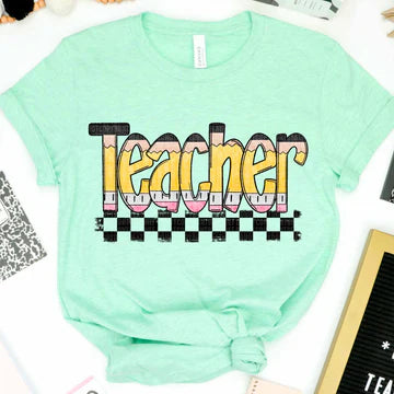 Teacher Pencil Look Bella + Canvas Unisex Jersey T-Shirt Mint