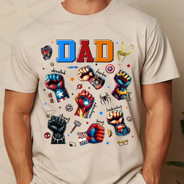 Dad Superhero Fists Gildan Softstyle® T-Shirt Natural