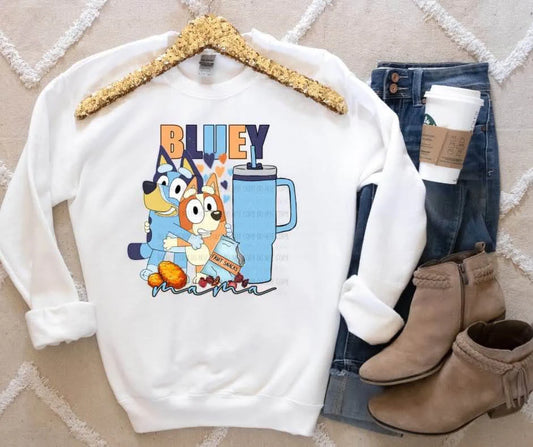 Mama Cute Dogs Gildan Heavy Blend™ 50/50 Fleece Crew Light Pink or White