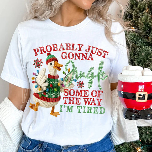 Jingle Some Of The Way Faux Yarn Gildan Softstyle® T-Shirt White
