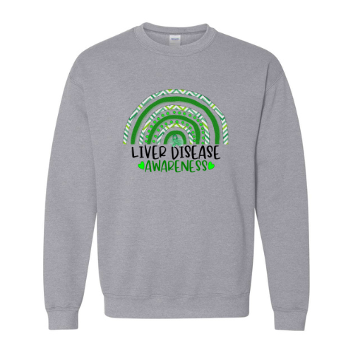 Liver Disease Rainbow Gildan Heavy Blend™ 50/50 Fleece Crew