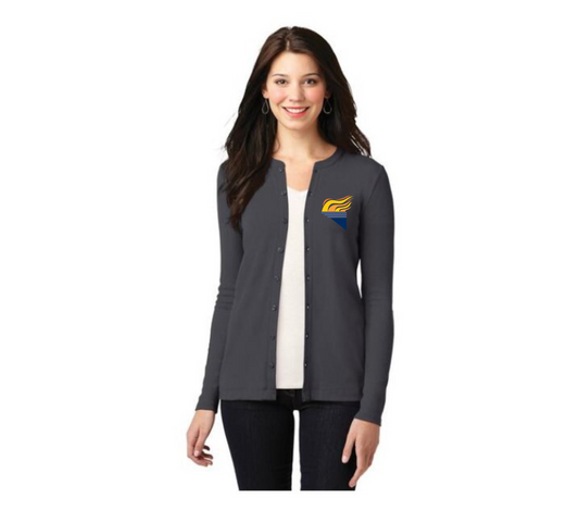 Port Authority® Women's Smoke Concept Stretch Button Front Cardigan Full Color Torch