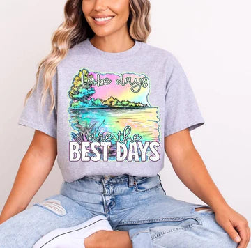 Lake Days Are The Best Days Gildan Softstyle® T-Shirt Sport Grey