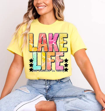 Lake Life Comfort Colors Adult Heavyweight T-Shirt Neon Lemon