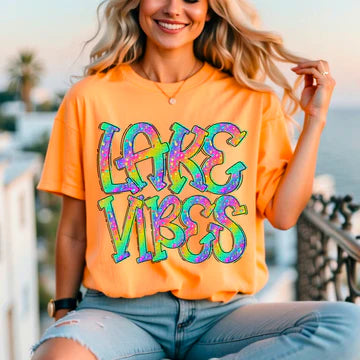 Lake Vibes Comfort Colors Adult Heavyweight T-Shirt Melon