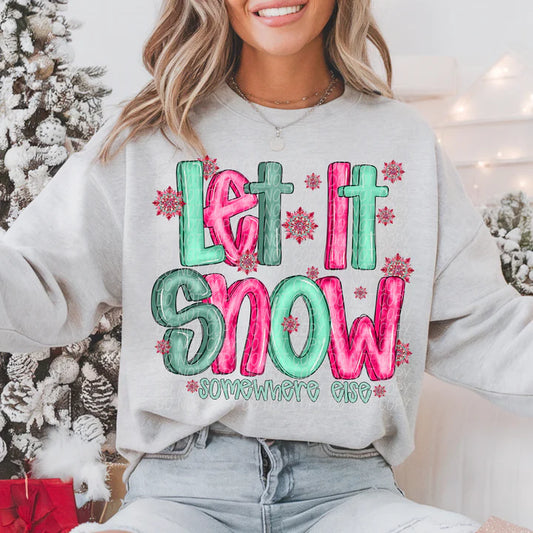 Let It Snow Somewhere Else Heavy Blend™ 50/50 Fleece Crew Ash