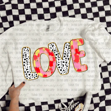 Love Brushstroke Dotted Gildan Softstyle® T-Shirt White